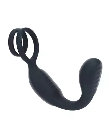 Stimulateur prostatique vibrant Levelz by Shots avec anneau pour pénis et testicules en silicone noir-6