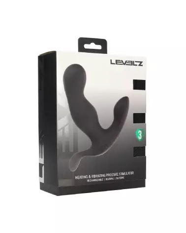Stimulateur prostatique chauffant vibrant Levelz by Shots silicone noir-1