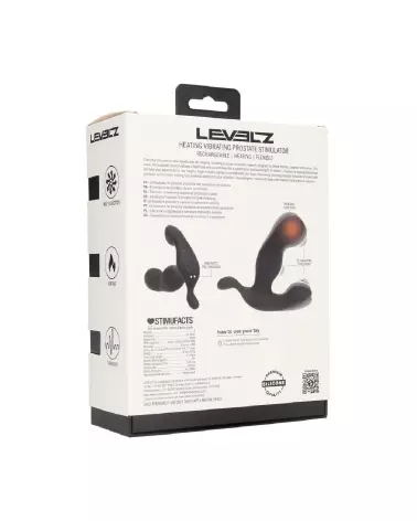 Stimulateur prostatique chauffant vibrant Levelz by Shots silicone noir-2