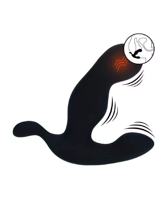 Stimulateur prostatique chauffant vibrant Levelz by Shots silicone noir-7