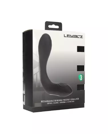Stimulateur prostatique vibrant chauffant Levelz by Shots en silicone noir-1