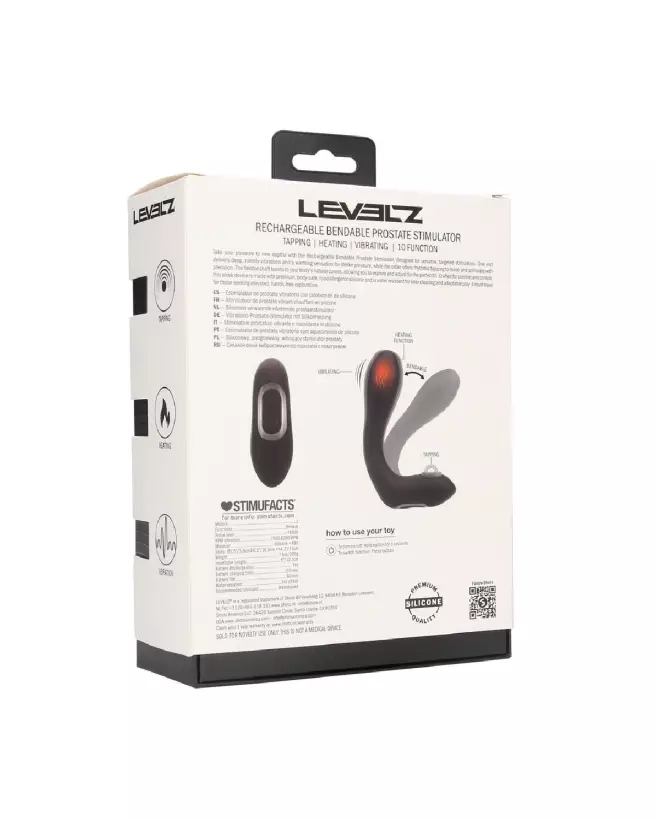 Stimulateur prostatique vibrant chauffant Levelz by Shots en silicone noir-2