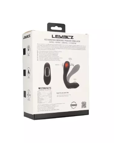 Stimulateur prostatique vibrant chauffant Levelz by Shots en silicone noir-2