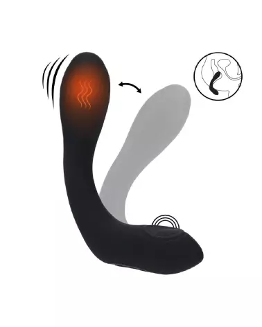 Stimulateur prostatique vibrant chauffant Levelz by Shots en silicone noir-7