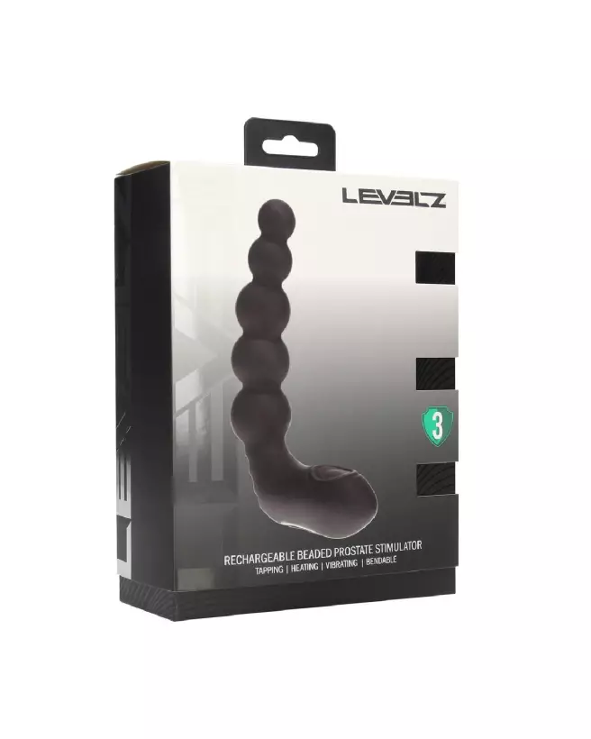 Stimulateur prostatique vibrant chauffant Levelz by Shots en silicone noir-1