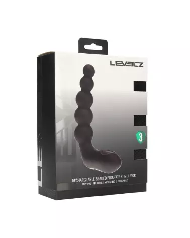 Stimulateur prostatique vibrant chauffant Levelz by Shots en silicone noir-1