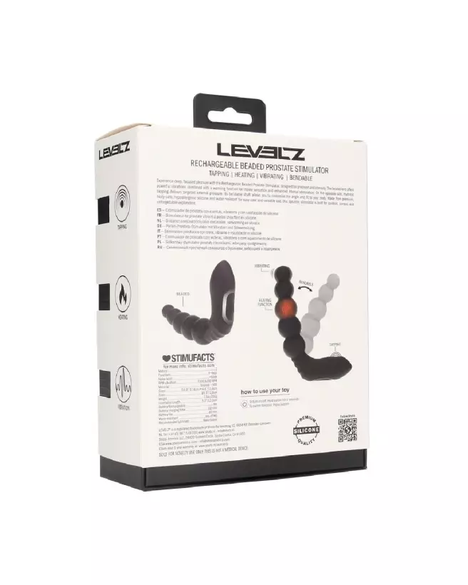 Stimulateur prostatique vibrant chauffant Levelz by Shots en silicone noir-2