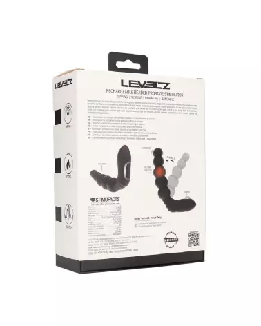 Stimulateur prostatique vibrant chauffant Levelz by Shots en silicone noir-2