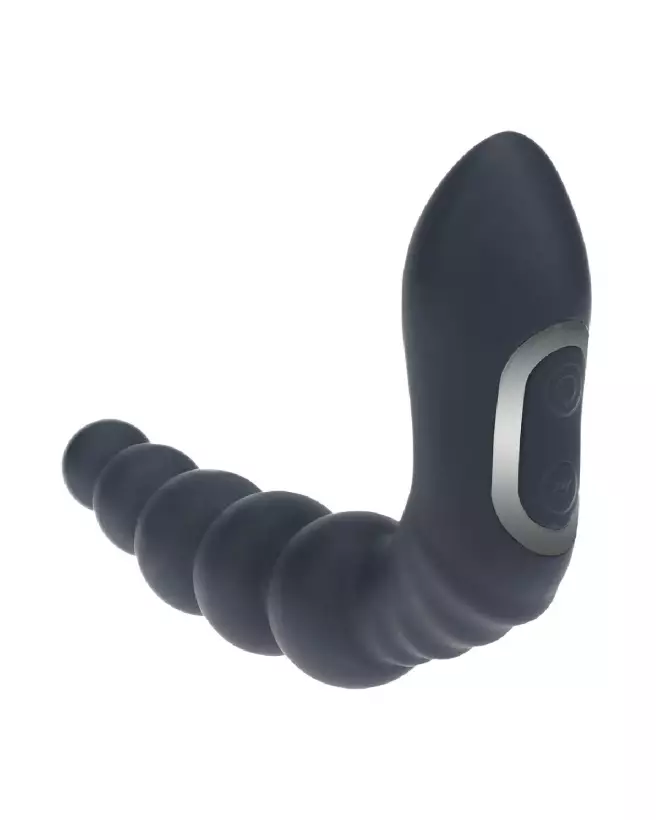 Stimulateur prostatique vibrant chauffant Levelz by Shots en silicone noir-5