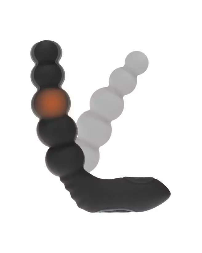 Stimulateur prostatique vibrant chauffant Levelz by Shots en silicone noir-6