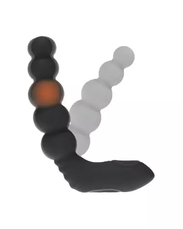 Stimulateur prostatique vibrant chauffant Levelz by Shots en silicone noir-6