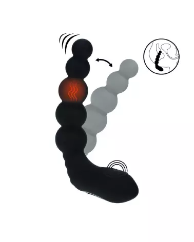 Stimulateur prostatique vibrant chauffant Levelz by Shots en silicone noir-7