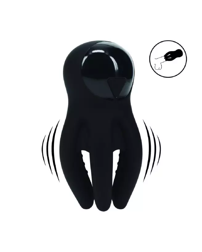 Image du Stimulateur de Tête Vibrant en Silicone Noir Levelz by Shots-7