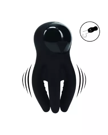 Image du Stimulateur de Tête Vibrant en Silicone Noir Levelz by Shots-7