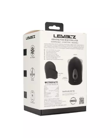 Stimulateur de tête de pénis vibrant noir Levelz by Shots en silicone ajustable-2