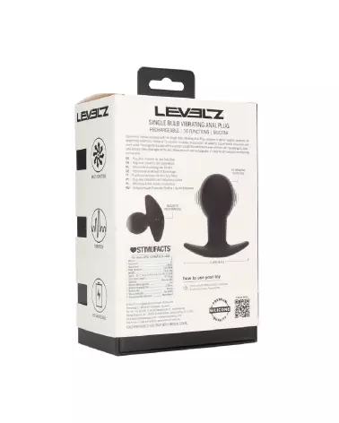 Plug anal vibrant en silicone noir Levelz by Shots, stimulation et confort optimal-2