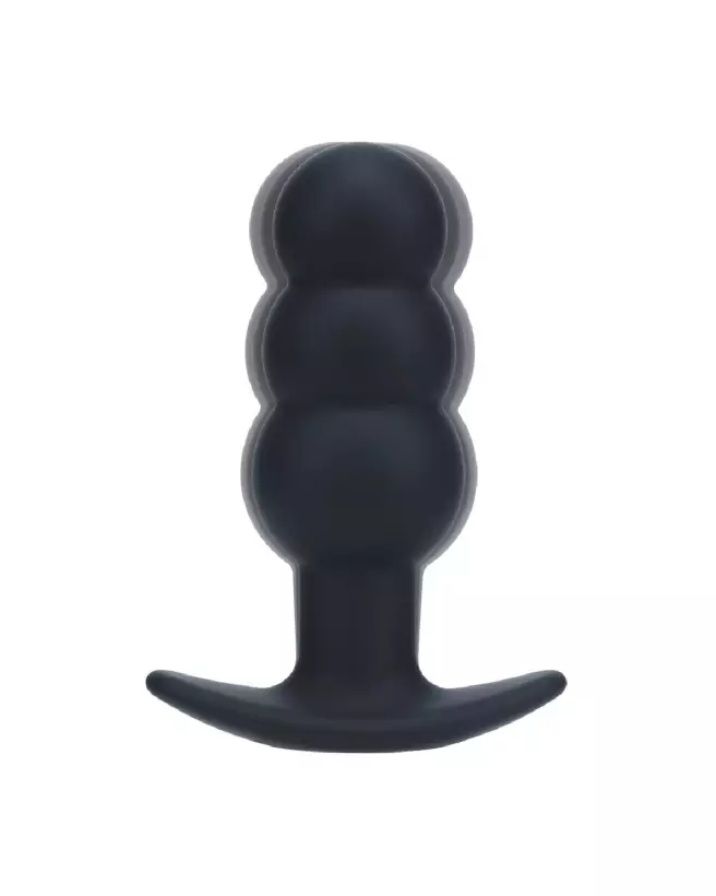 Image Plug Anal Vibrant Tri Bulb Levelz by Shots - Silicone Noir Confort et Stimulation-5