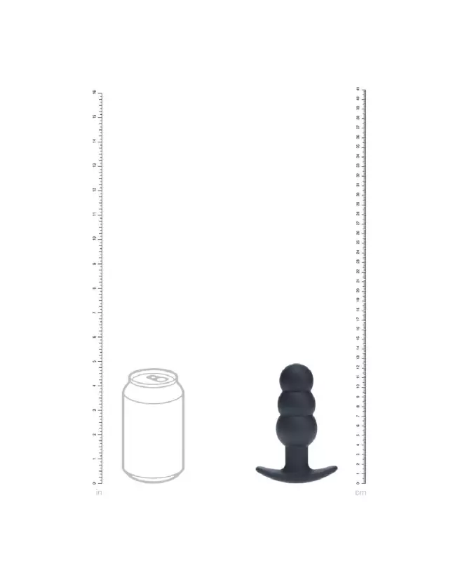 Image Plug Anal Vibrant Tri Bulb Levelz by Shots - Silicone Noir Confort et Stimulation-6