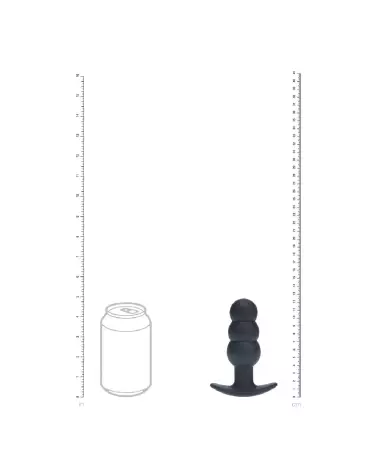 Image Plug Anal Vibrant Tri Bulb Levelz by Shots - Silicone Noir Confort et Stimulation-6
