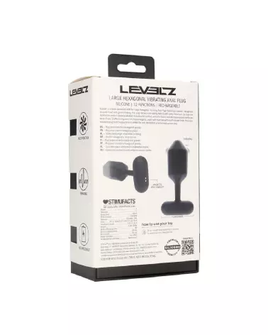 Image du Plug Anal Vibrant Hexagonal en Silicone Noir de Levelz by Shots-2