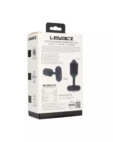 Plug anal vibrant hexagonal en silicone noir Levelz by Shots-2