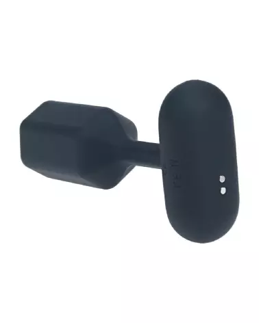 Plug anal vibrant hexagonal en silicone noir Levelz by Shots-5