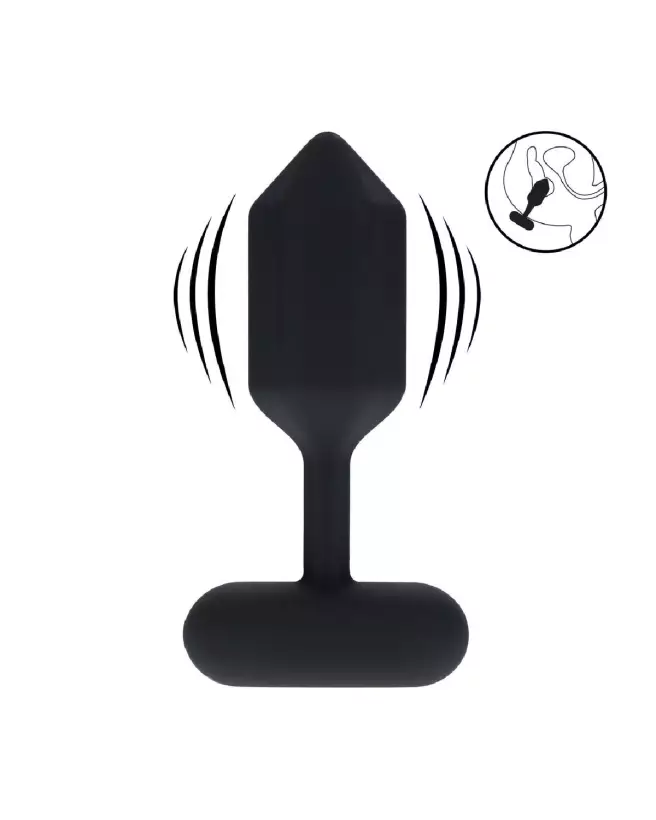 Plug anal vibrant hexagonal en silicone noir Levelz by Shots-7