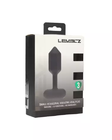 Plug anal vibrant hexagonal Levelz en silicone noir taille S-1