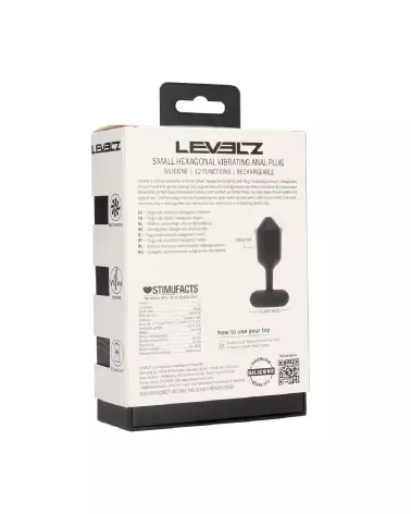 Plug anal vibrant hexagonal Levelz en silicone noir taille S-2