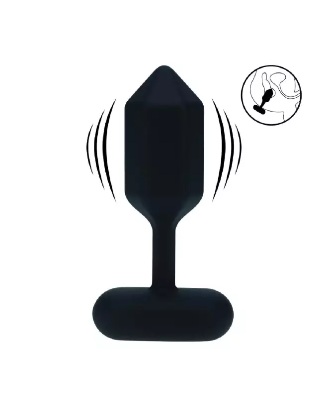 Plug anal vibrant hexagonal Levelz en silicone noir taille S-7