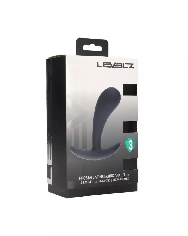 Image du Stimulateur Prostatique Vibrant Levelz en Silicone Noir Taille M-1