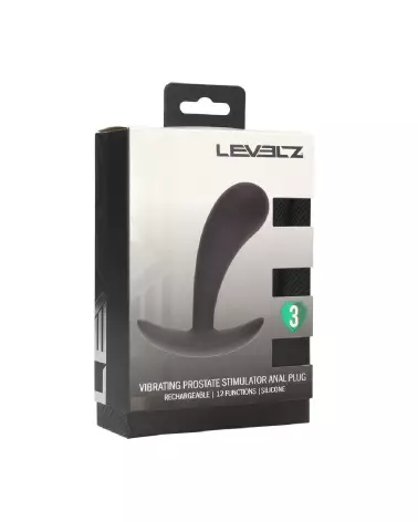 Stimulateur prostatique vibrant en silicone noir de Levelz by Shots-1