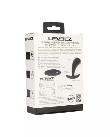 Stimulateur prostatique vibrant en silicone noir de Levelz by Shots-2