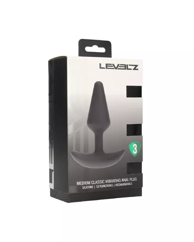 Plug anal vibrant en silicone noir taille moyenne de Levelz by Shots pour plaisir intensifié-1