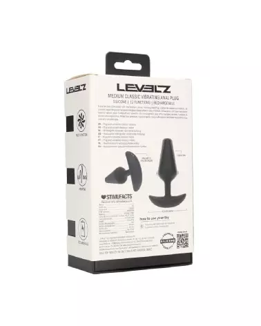 Plug anal vibrant en silicone noir taille moyenne de Levelz by Shots pour plaisir intensifié-2