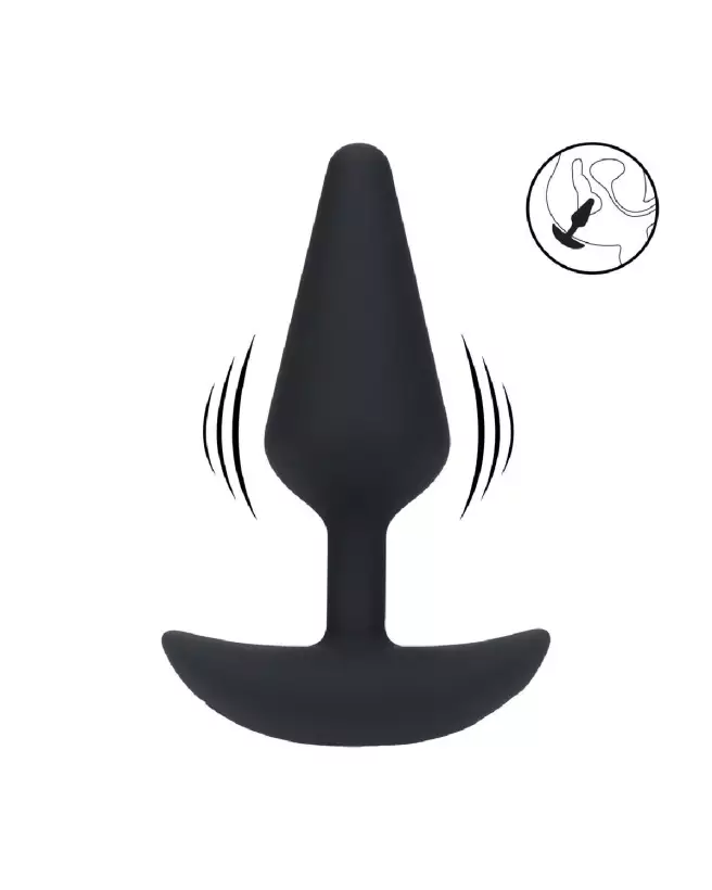 Plug anal vibrant en silicone noir taille moyenne de Levelz by Shots pour plaisir intensifié-7