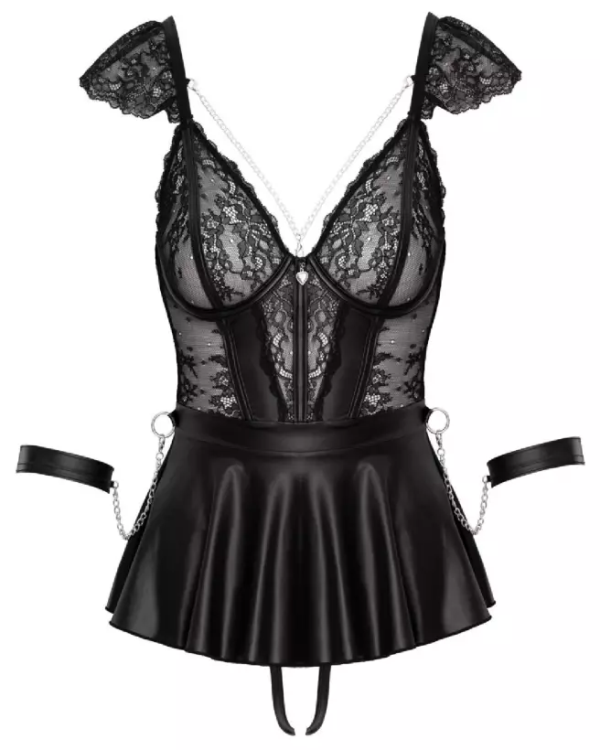 Babydoll Bondage Cottelli BONDAGE robe sexy élégante séductrice-6