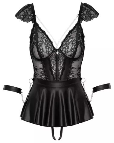 Babydoll Bondage Cottelli BONDAGE robe sexy élégante séductrice-6
