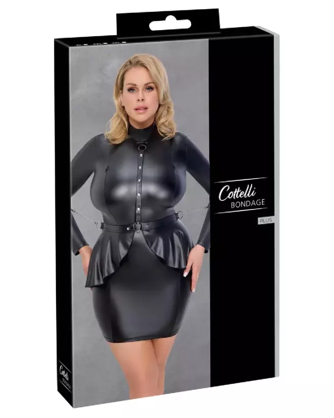 Robe Bondage Cottelli BONDAGE noire et élégante, style sexy et audacieux-1