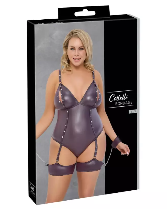 Image du Body Bondage Cottelli BONDAGE en dentelle noire, lingerie sexy et provocante-1