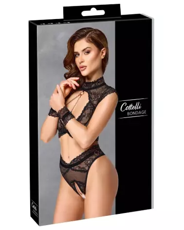 Photo de l'ensemble Bondage Bra Set de Cottelli BONDAGE, lingerie de séduction haut de gamme-1