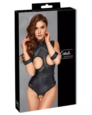 Body Bondage Cottelli en dentelle noire, lingerie érotique féminine-1