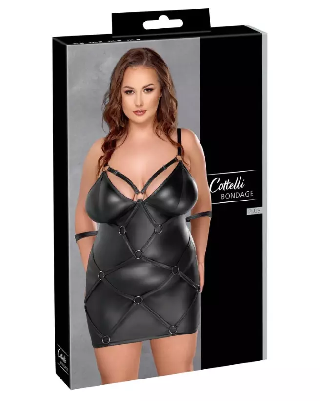 Robe Dress Bondage Cottelli noire élégante pour soirée séduisante-1