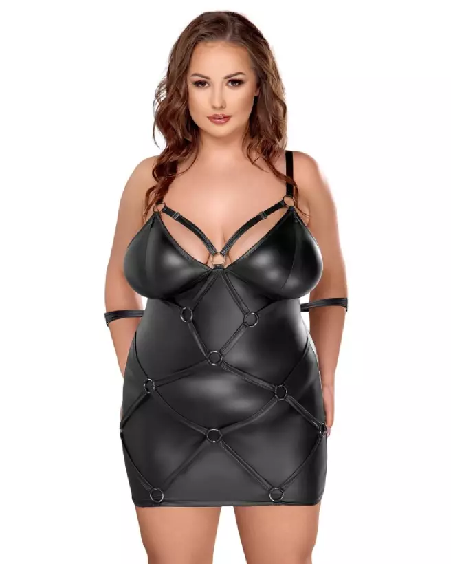 Robe Dress Bondage Cottelli noire élégante pour soirée séduisante-2
