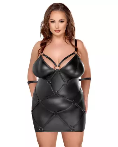 Robe Dress Bondage Cottelli noire élégante pour soirée séduisante-2