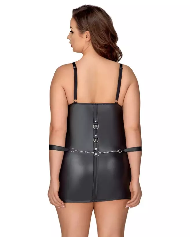 Robe Dress Bondage Cottelli noire élégante pour soirée séduisante-5