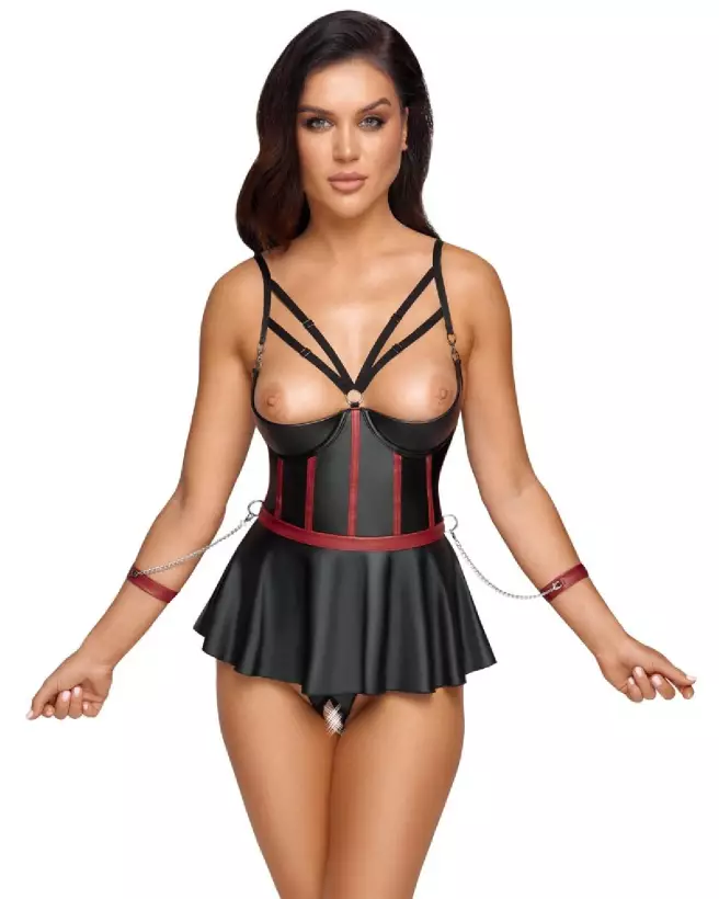 Ensemble Lift Bra Set Bondage de Cottelli BONDAGE en guêpière et serre-taille-2