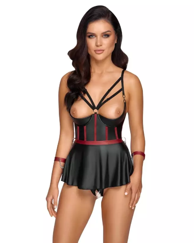 Ensemble Lift Bra Set Bondage de Cottelli BONDAGE en guêpière et serre-taille-3