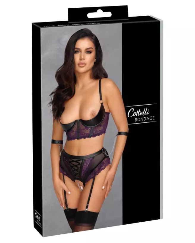Image de l'ensemble Quarter Cup Bondage par Cottelli BONDAGE, lingerie séduction et luxe-1
