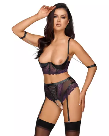 Image de l'ensemble Quarter Cup Bondage par Cottelli BONDAGE, lingerie séduction et luxe-4